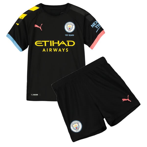 Camiseta Manchester City Segunda equipo Niño 2019-20 Negro